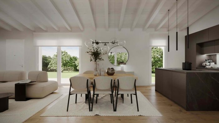 villa 3 camere sala pranzo cucina vial turco pordenone